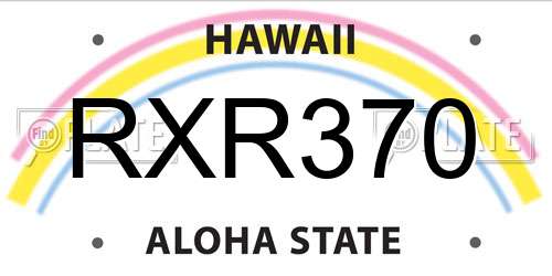 RXR370 Hawaii License Plate