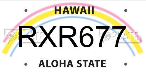 RXR677 Hawaii License Plate