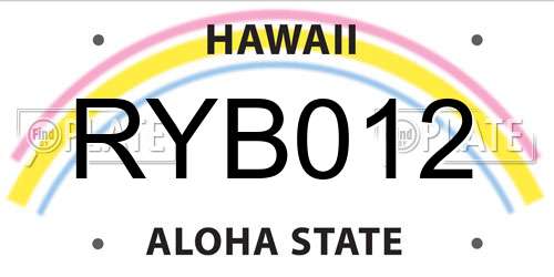 RYB012 Hawaii License Plate