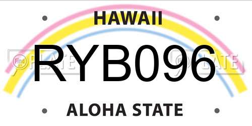 RYB096 Hawaii License Plate