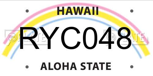 RYC048 Hawaii License Plate