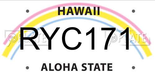 RYC171 Hawaii License Plate