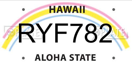 RYF782 Hawaii License Plate