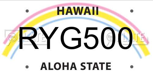 RYG500 Hawaii License Plate