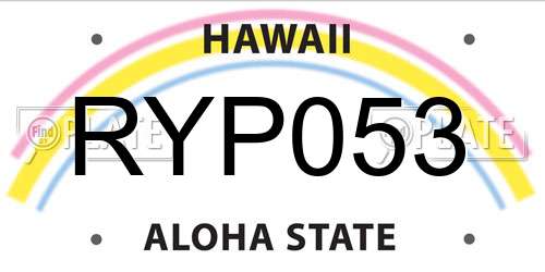 RYP053 Hawaii License Plate