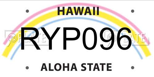 RYP096 Hawaii License Plate