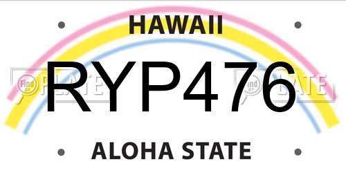 RYP476 Hawaii License Plate