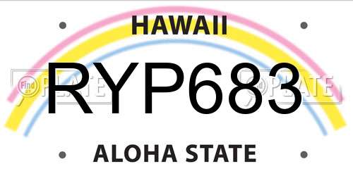 RYP683 Hawaii License Plate