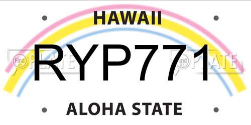 RYP771 Hawaii License Plate
