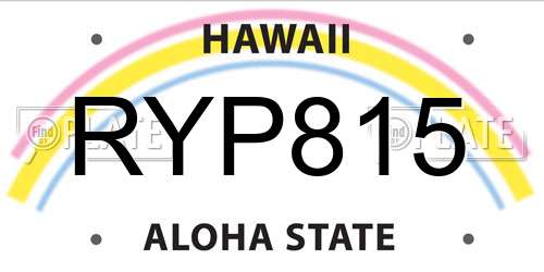 RYP815 Hawaii License Plate