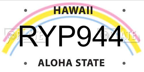 RYP944 Hawaii License Plate