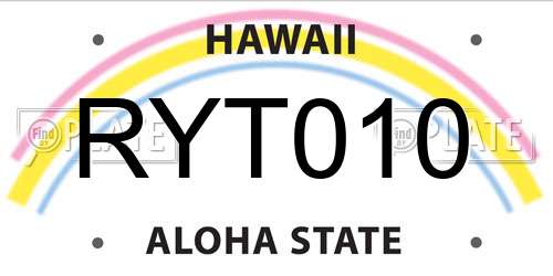 RYT010 Hawaii License Plate