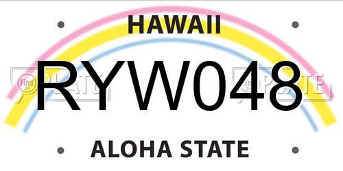 RYW048 Hawaii License Plate