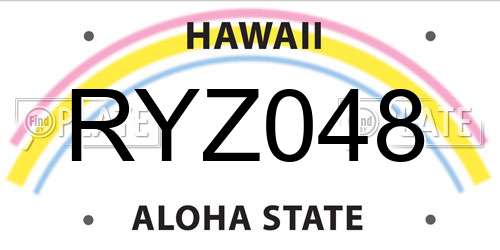 RYZ048 Hawaii License Plate
