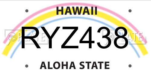 RYZ438 Hawaii License Plate