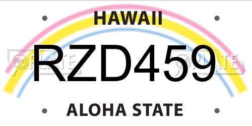 RZD459 Hawaii License Plate