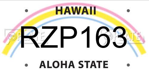 RZP163 Hawaii License Plate