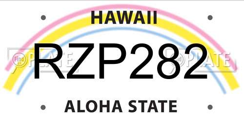 RZP282 Hawaii License Plate