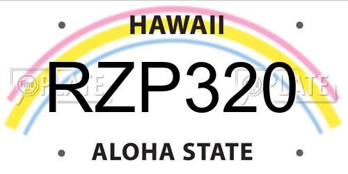 RZP320 Hawaii License Plate