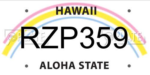 RZP359 Hawaii License Plate