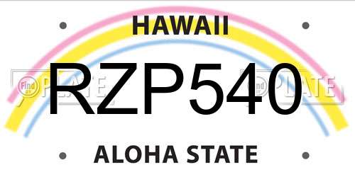RZP540 Hawaii License Plate