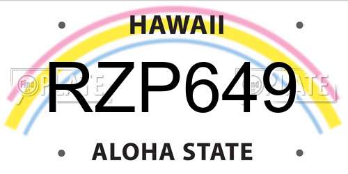 RZP649 Hawaii License Plate