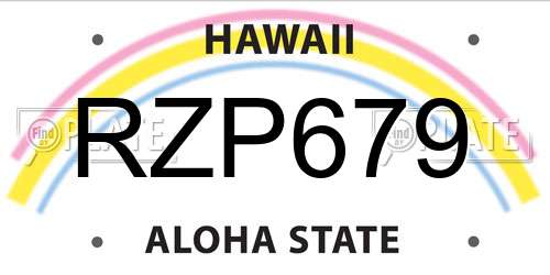 RZP679 Hawaii License Plate