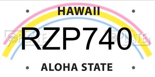 RZP740 Hawaii License Plate