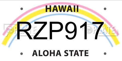 RZP917 Hawaii License Plate