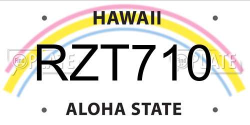 RZT710 Hawaii License Plate