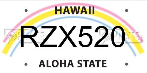 RZX520 Hawaii License Plate