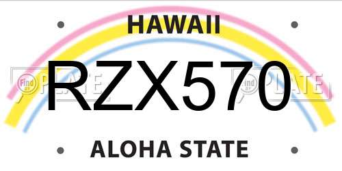 RZX570 Hawaii License Plate