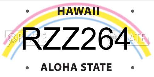 RZZ264 Hawaii License Plate