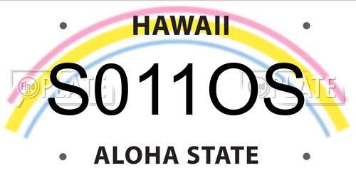 S011OS Hawaii License Plate