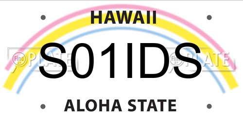 S01IDS Hawaii License Plate