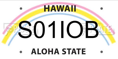 S01IOB Hawaii License Plate