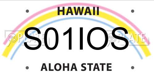 S01IOS Hawaii License Plate