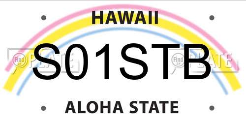 S01STB Hawaii License Plate