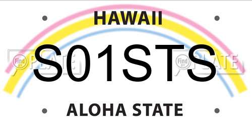 S01STS Hawaii License Plate