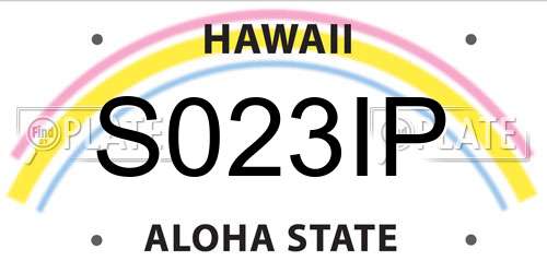 S023IP Hawaii License Plate
