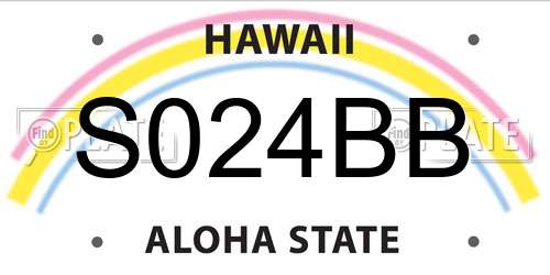 S024BB Hawaii License Plate