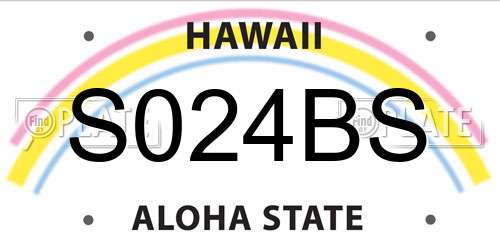 S024BS Hawaii License Plate