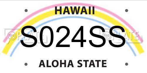 S024SS Hawaii License Plate