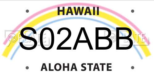 S02ABB Hawaii License Plate