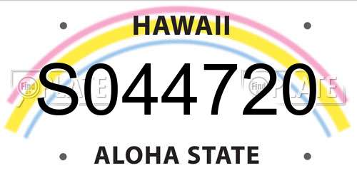 S044720 Hawaii License Plate