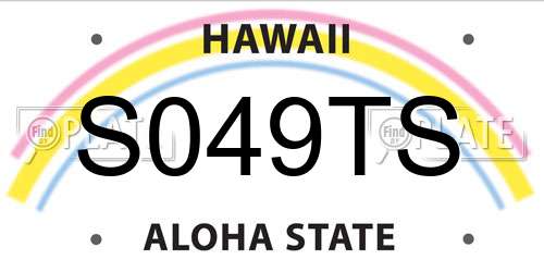S049TS Hawaii License Plate