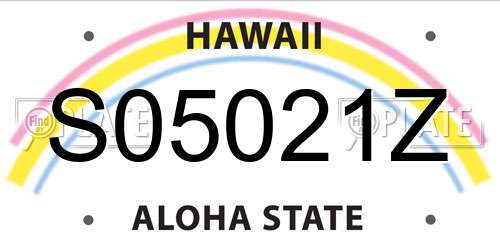 S05021Z Hawaii License Plate
