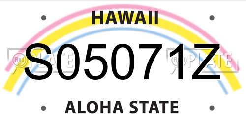 S05071Z Hawaii License Plate