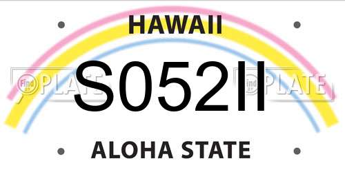 S052II Hawaii License Plate