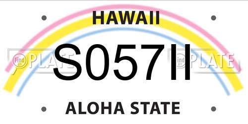 S057II Hawaii License Plate